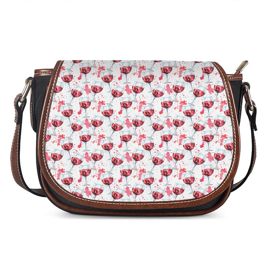 Splash Wine Pattern Print Saddle Bag