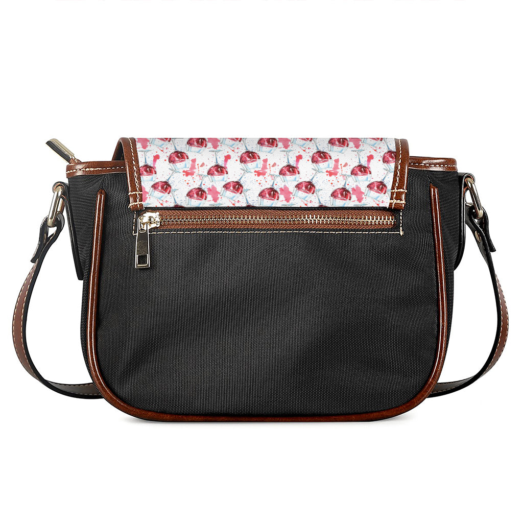 Splash Wine Pattern Print Saddle Bag
