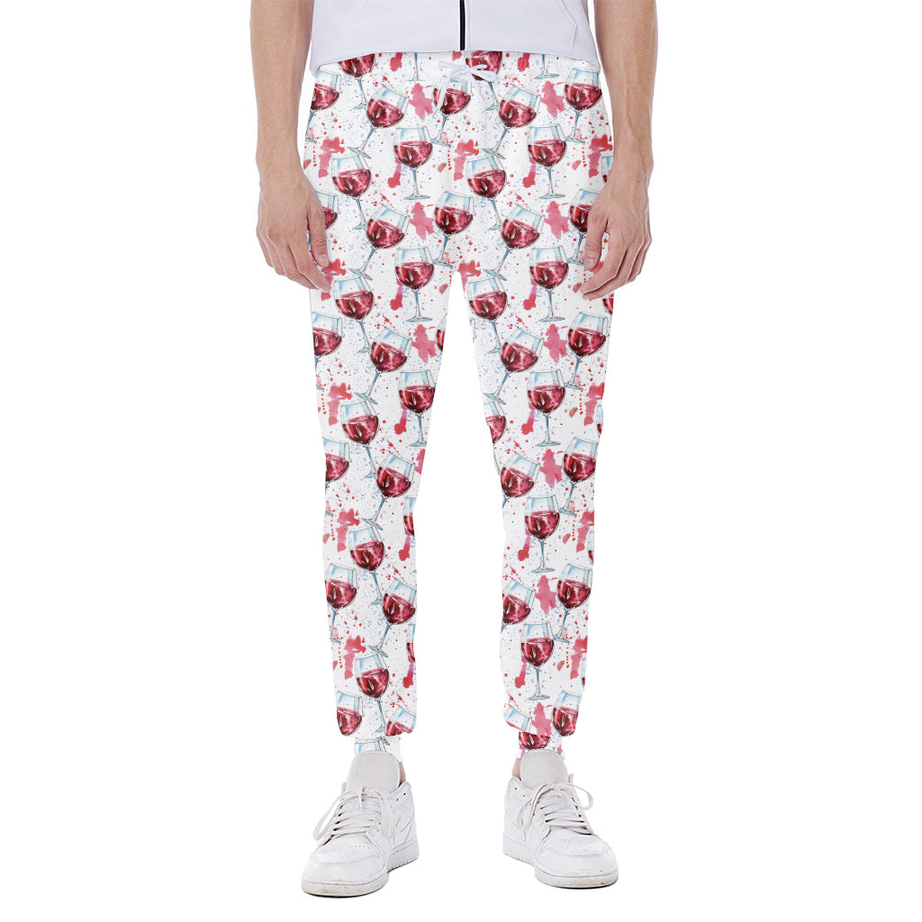 Splash Wine Pattern Print Scuba Joggers