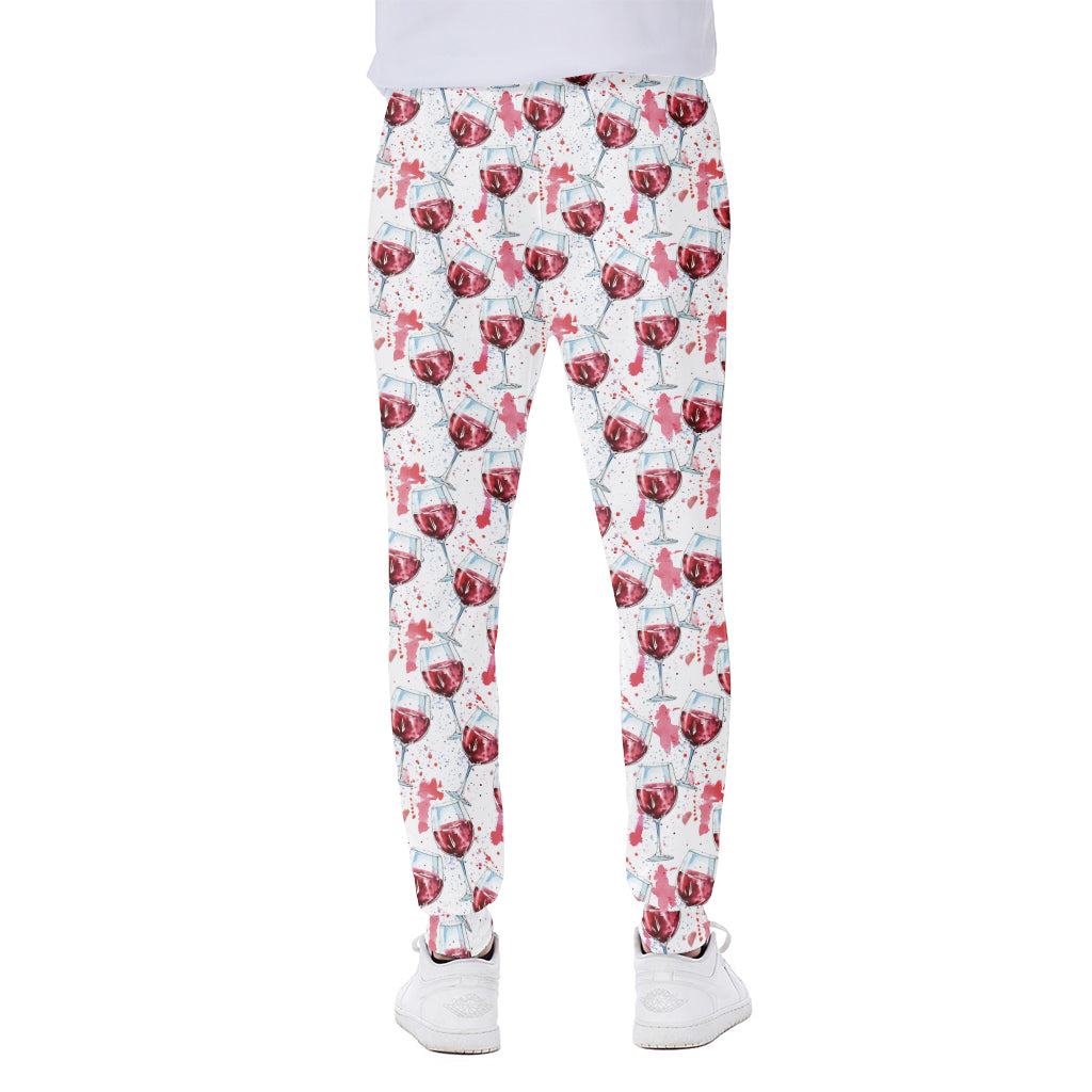 Splash Wine Pattern Print Scuba Joggers