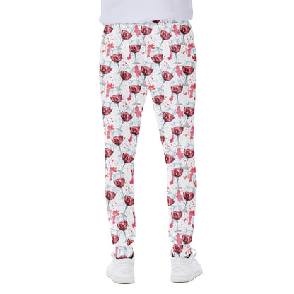 Splash Wine Pattern Print Scuba Joggers