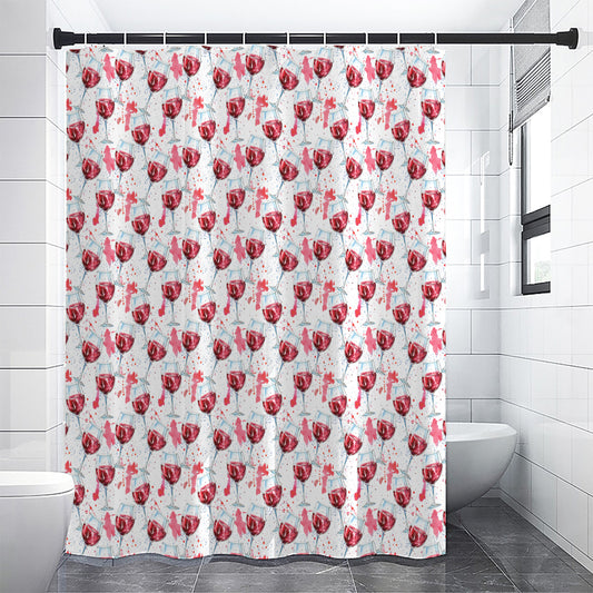 Splash Wine Pattern Print Shower Curtain