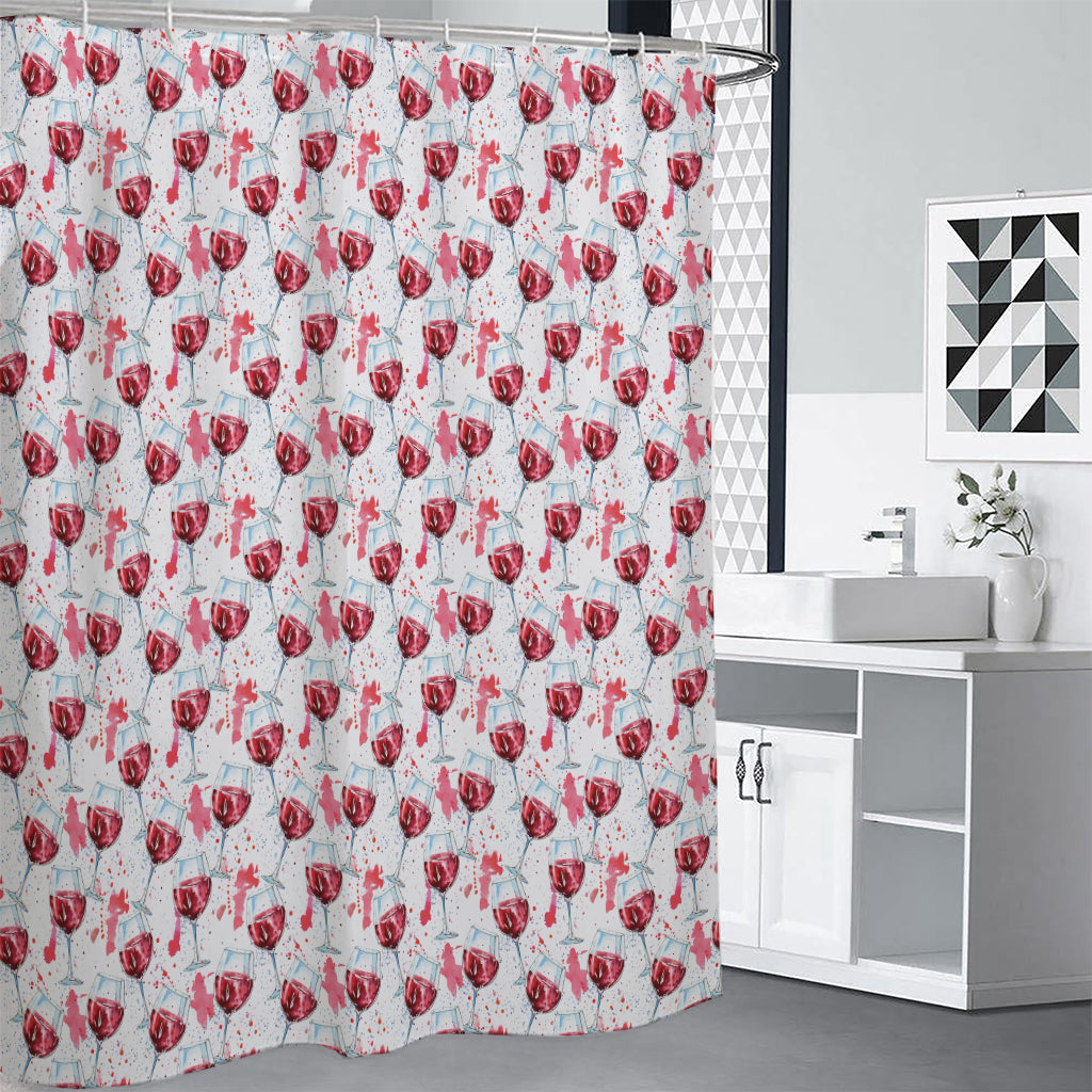 Splash Wine Pattern Print Shower Curtain