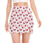 Splash Wine Pattern Print Side Slit Mini Skirt