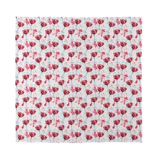 Splash Wine Pattern Print Silk Bandana