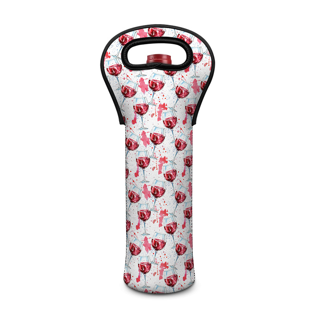 Splash Wine Pattern Print Single Neoprene Wine Tote