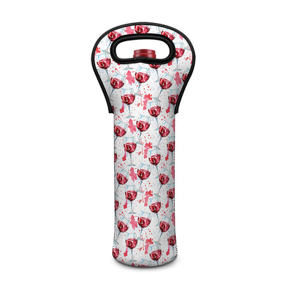 Splash Wine Pattern Print Single Neoprene Wine Tote
