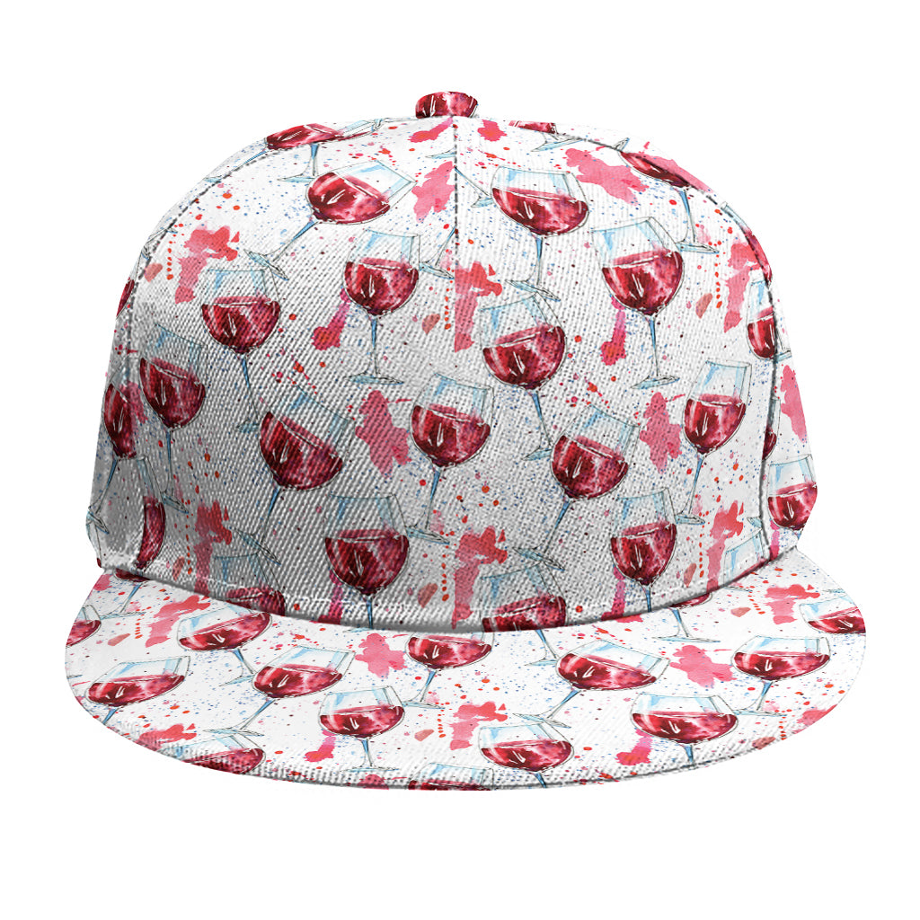 Splash Wine Pattern Print Snapback Cap