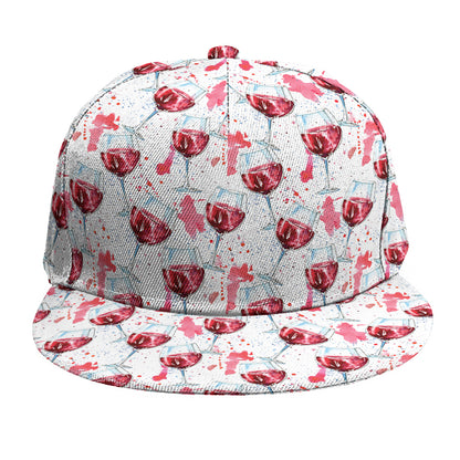 Splash Wine Pattern Print Snapback Cap