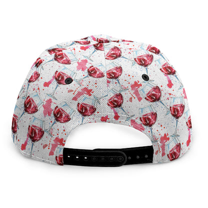 Splash Wine Pattern Print Snapback Cap