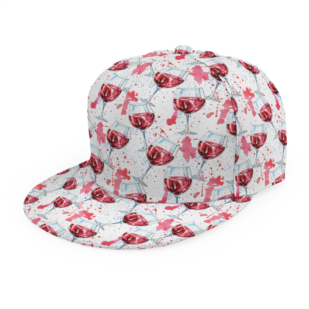 Splash Wine Pattern Print Snapback Cap