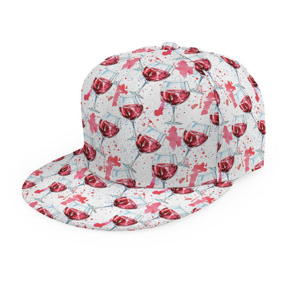 Splash Wine Pattern Print Snapback Cap
