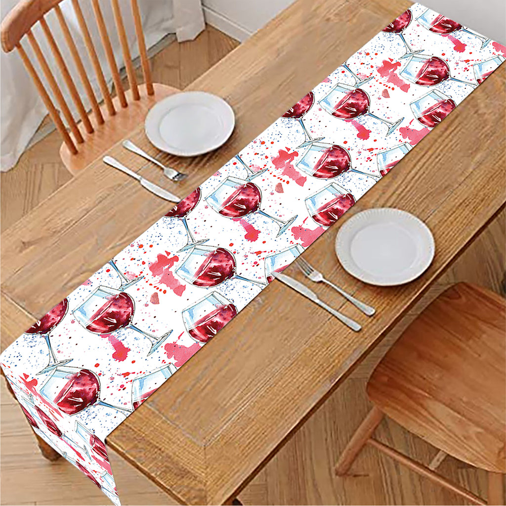 Splash Wine Pattern Print Table Runner