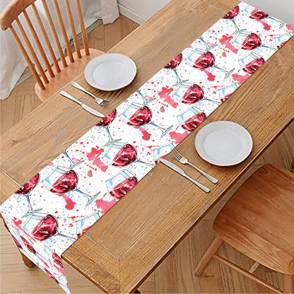Splash Wine Pattern Print Table Runner