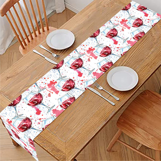 Splash Wine Pattern Print Table Runner