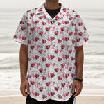 Splash Wine Pattern Print Textured Short Sleeve Shirt