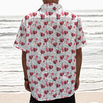 Splash Wine Pattern Print Textured Short Sleeve Shirt