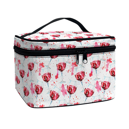 Splash Wine Pattern Print Travel Makeup Bag