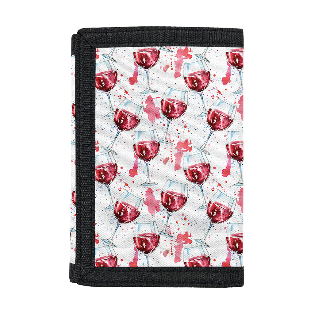Splash Wine Pattern Print Trifold Wallet