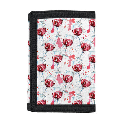 Splash Wine Pattern Print Trifold Wallet