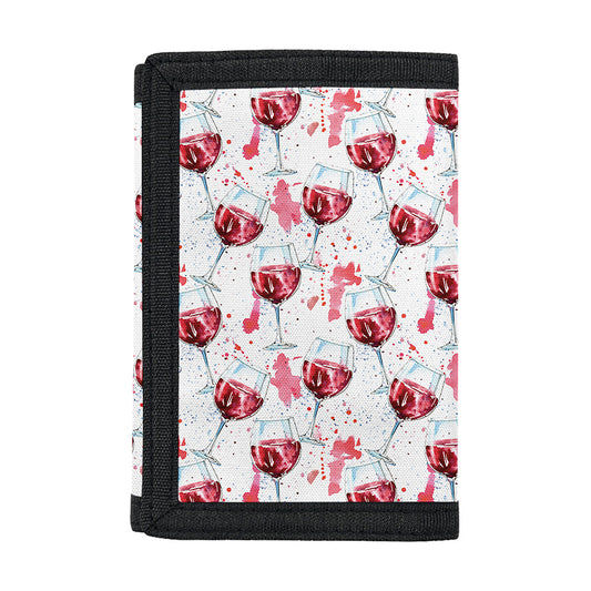 Splash Wine Pattern Print Trifold Wallet