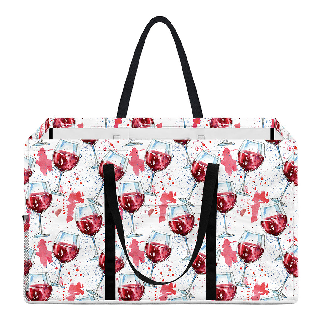 Splash Wine Pattern Print Utility Tote Bag