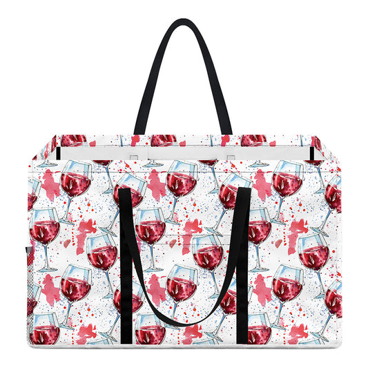Splash Wine Pattern Print Utility Tote Bag