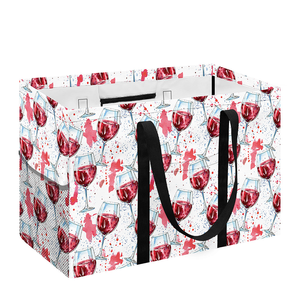 Splash Wine Pattern Print Utility Tote Bag
