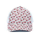 Splash Wine Pattern Print White Mesh Trucker Cap