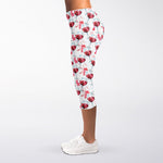 Splash Wine Pattern Print Women's Capri Leggings