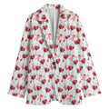 Splash Wine Pattern Print Women's Cotton Blazer