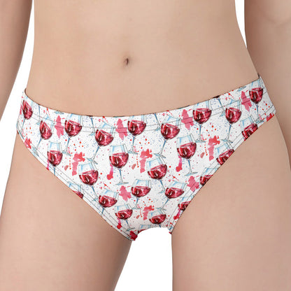 Splash Wine Pattern Print Women's Panties