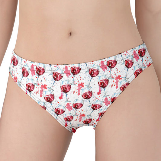 Splash Wine Pattern Print Women's Panties