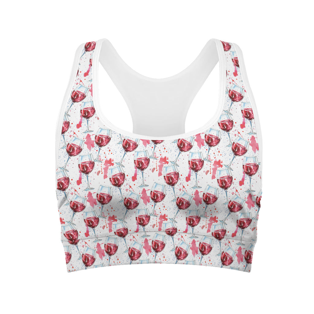 Splash Wine Pattern Print Women's Sports Bra
