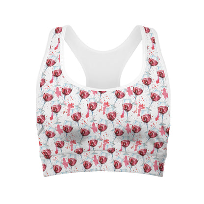 Splash Wine Pattern Print Women's Sports Bra