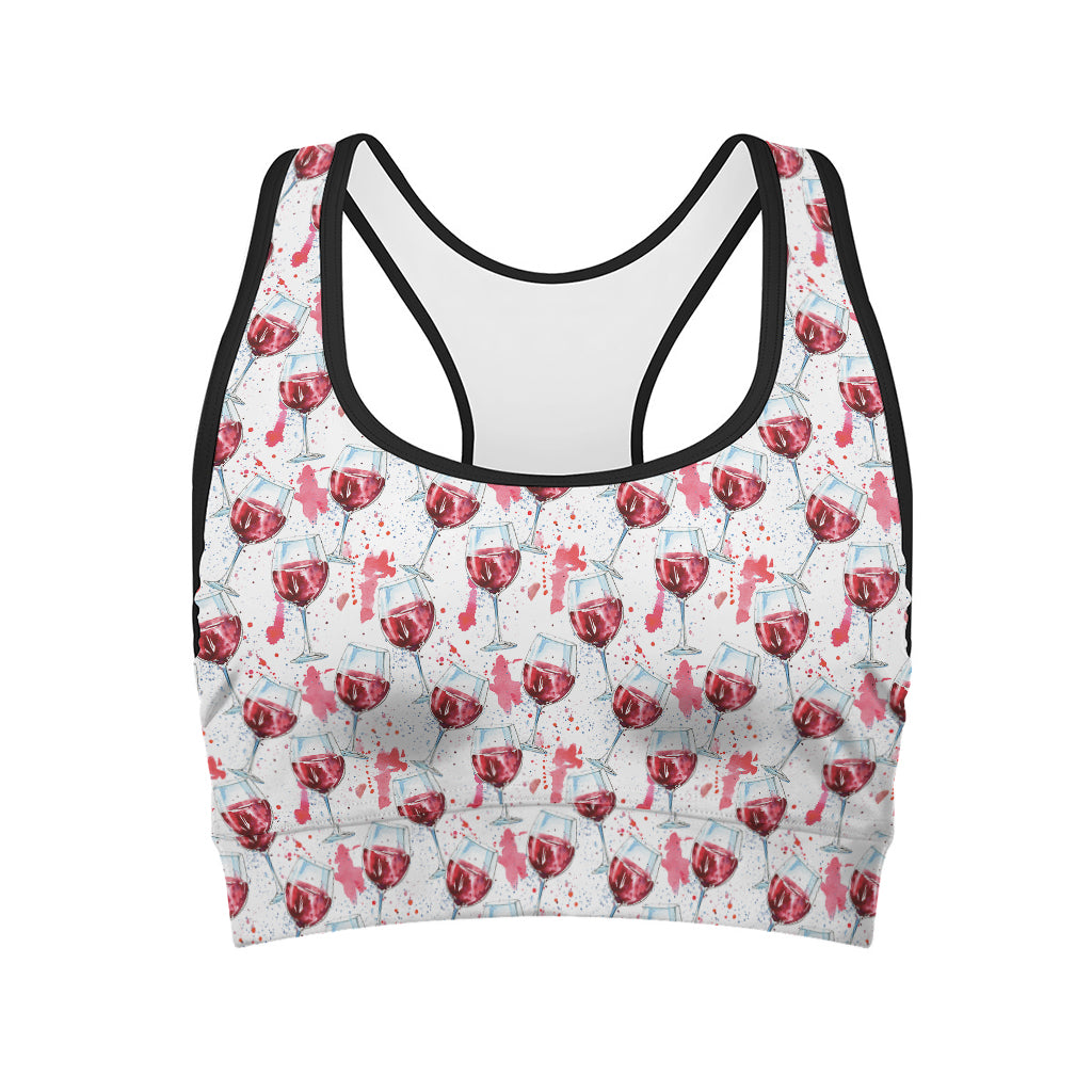 Splash Wine Pattern Print Women's Sports Bra