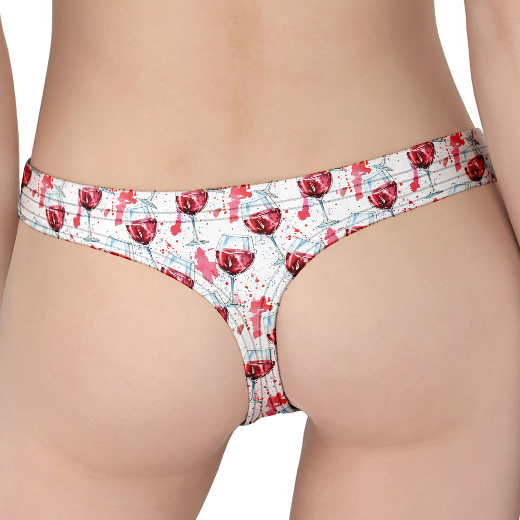 Splash Wine Pattern Print Women's Thong
