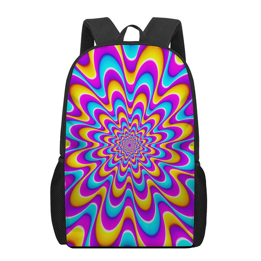 Splashing Colors Moving Optical Illusion 17 Inch Backpack