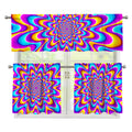 Splashing Colors Moving Optical Illusion 3 Piece Kitchen Curtains