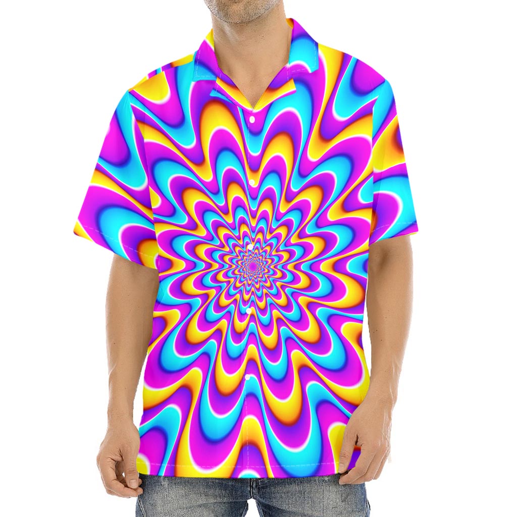 Splashing Colors Moving Optical Illusion Aloha Shirt
