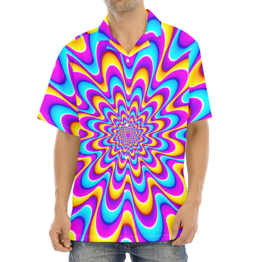 Splashing Colors Moving Optical Illusion Aloha Shirt