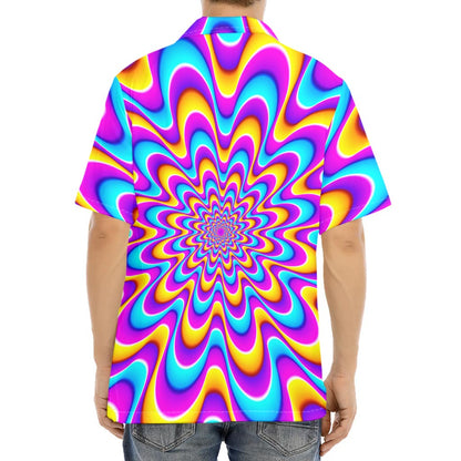 Splashing Colors Moving Optical Illusion Aloha Shirt