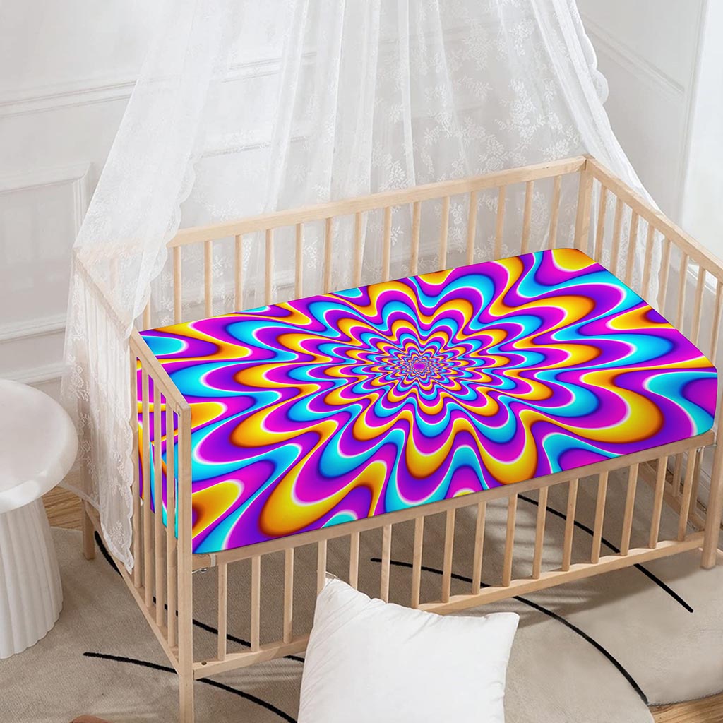 Splashing Colors Moving Optical Illusion Baby Crib Sheet