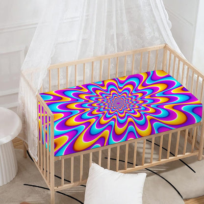 Splashing Colors Moving Optical Illusion Baby Crib Sheet