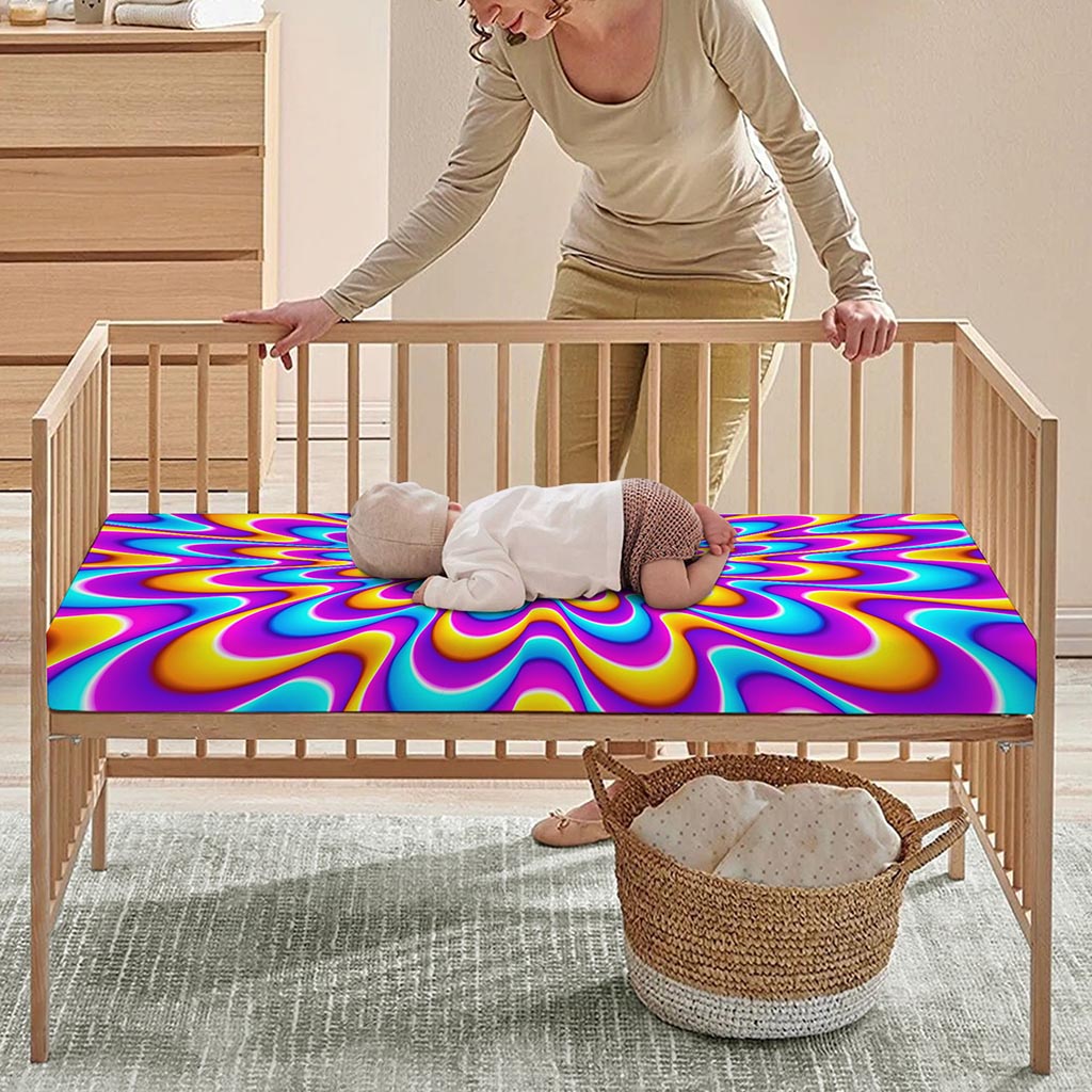 Splashing Colors Moving Optical Illusion Baby Crib Sheet