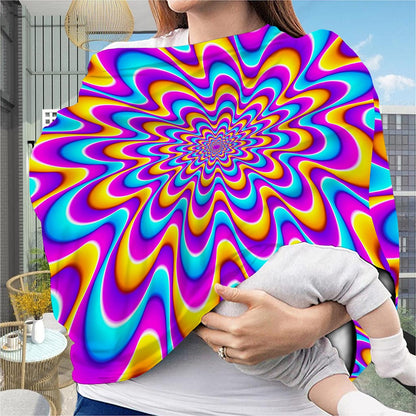 Splashing Colors Moving Optical Illusion Baby Seat Cover