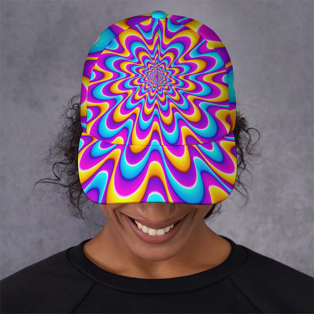 Splashing Colors Moving Optical Illusion Baseball Cap