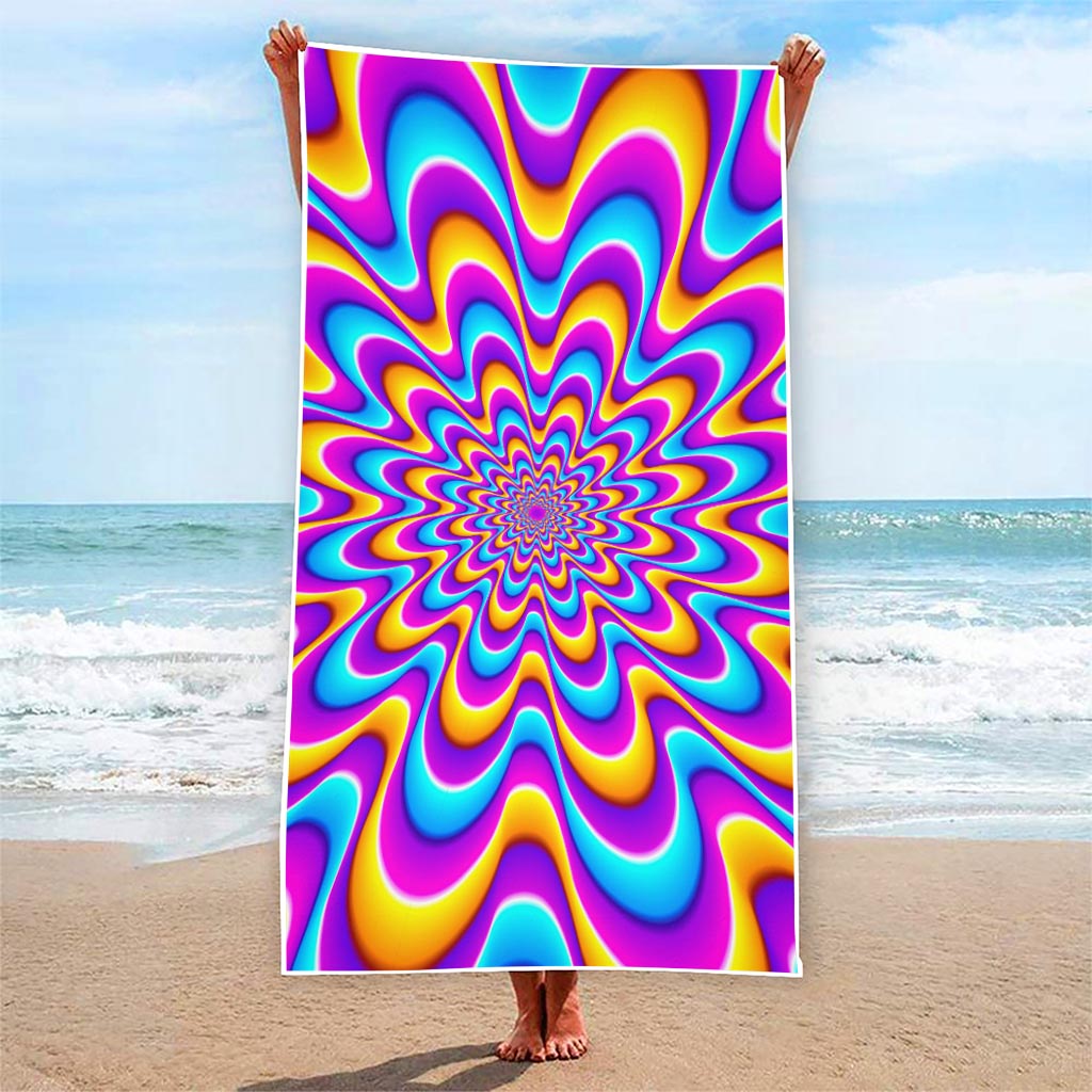 Splashing Colors Moving Optical Illusion Beach Towel