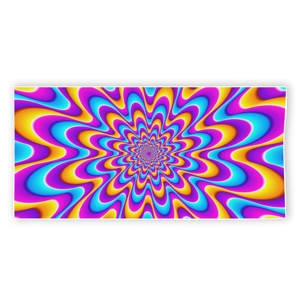 Splashing Colors Moving Optical Illusion Beach Towel