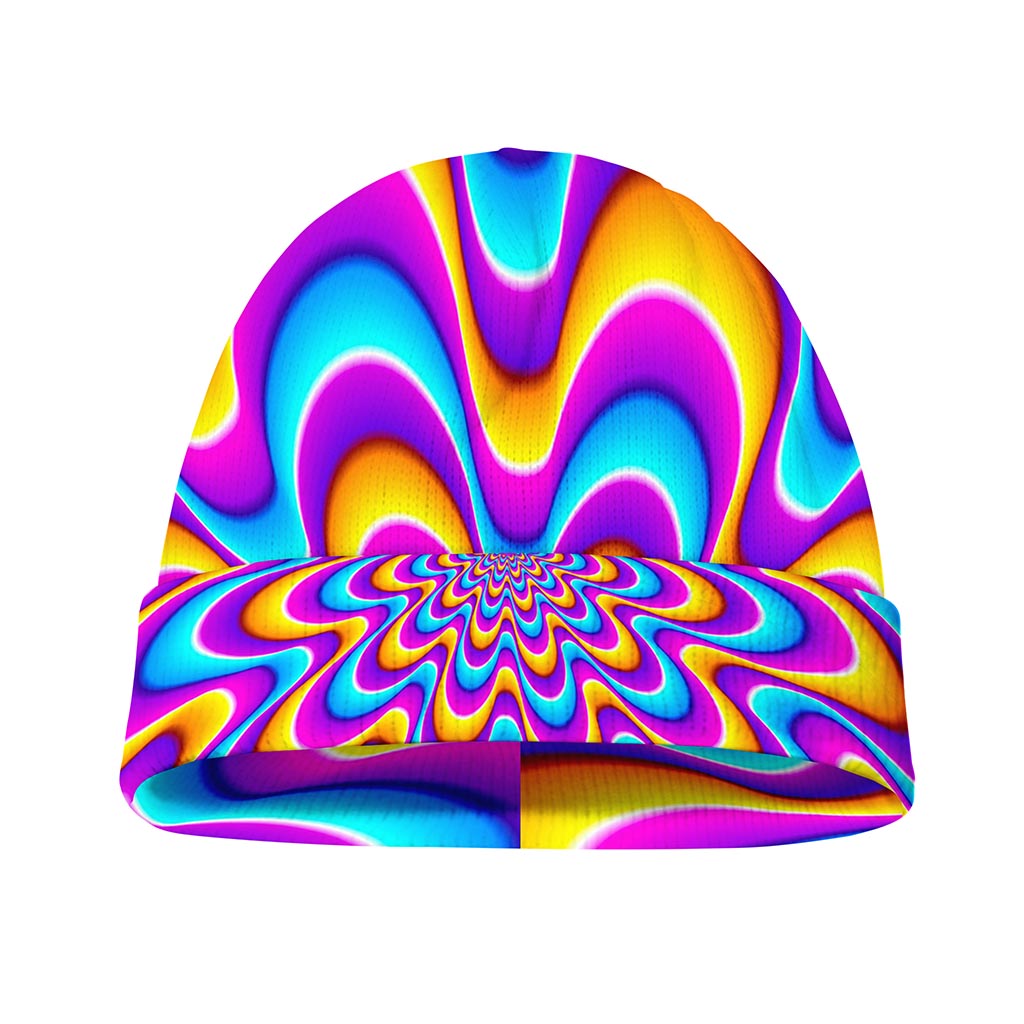 Splashing Colors Moving Optical Illusion Beanie